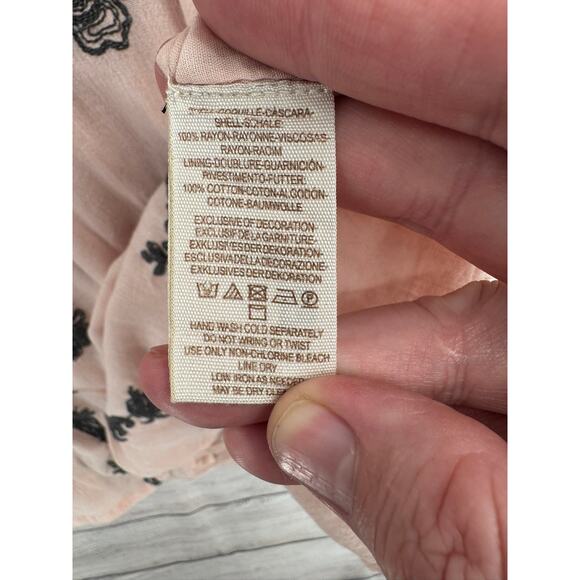 Free People Floral Embroidered Open Back Mini Dress Womens Medium Pink Gray - Picture 9 of 12